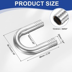 U Shaped Hose Barb Fitting 3/4″ (20mm) OD 304 Stainless Steel U-Joint Connector