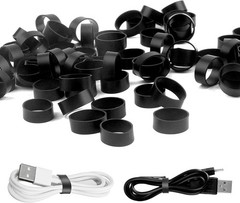 100 PCS Silicone Rubber Bands, 0.5 Inch Small Black Elastic Rubber Bands Strong