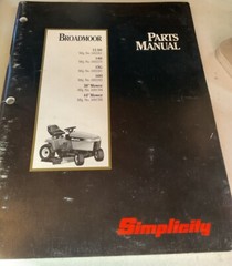 Simplicity Broadmoor Tractor 12.5H, 14H, 15G, 16H Parts Manual