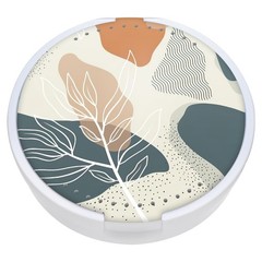 Retainer Case with Mirror & Ventilation – Light Green Floral Design