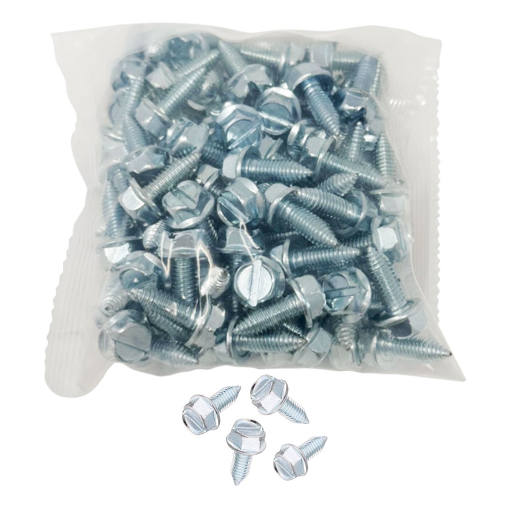 License Plate Screws – Slotted Hex Head – Metric – 6mm x 16mm (100 per box)