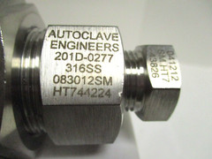 PARKER AUTOCLAVE ENGINEERS SST VALVE, 2B6S20M9-BO, 20,000 PSI,