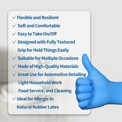 Daddy’s Choice Disposable Blue Nitrile Gloves, Medium (Pack of 100),