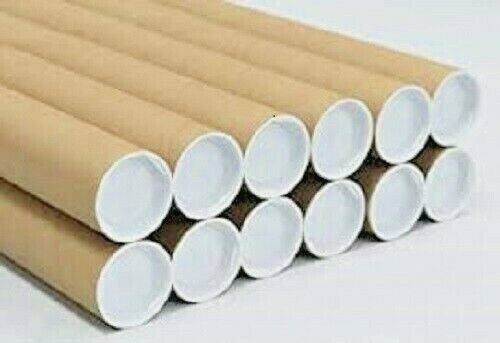 10 2″ x 24″ Cardboard Shipping Mailing Tube Tubes Cores With End Caps