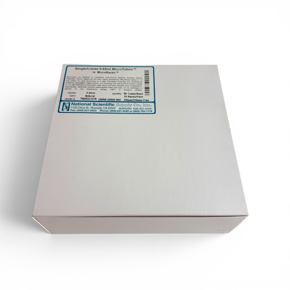 National Scientific TN0933-01R 0.65ml MicroTubes in MicroRacks Case of 960