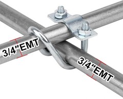 20 PCS Cross Pipe Clamp Connector Fits 3/4″ EMT Conduit, Greenhouse Fitting