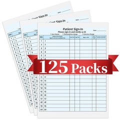125 Patient Sign-In Sheets, HIPAA Compliant, Adhesive Peel-Off NCR Forms for Cli