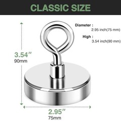 Fishing Magnets Double Sided Neodymium Magnet Fishing Kit with Nylon Rope