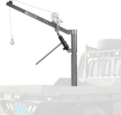 1100 lbs Pickup Truck Crane Hoist Crane 360° Swivel Hoist Lift with Manual Winch