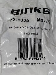 BINKS 72-1325 OR DEVILBISS P-HC-4528 1/4 F NPS X 3/8 ID AIR OR FLUID HOSE