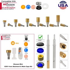 US Dental Locator Overdenture Abutment & Caps Fits Nobel/Hiossen/Zimmer/MIS/TSV
