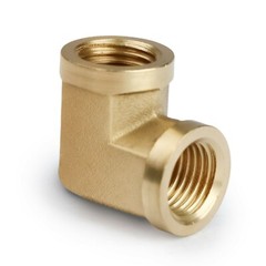 U.S. Solid 90 Degree Elbow Brass Fitting NPT 1/4″ Female x 1/4″ Female, 2pcs