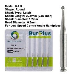 Wave Dental Latch Carbide Burs Slow Speed Round Taper RA 1 2 3 4 6 8 699 701 702