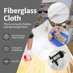 Fiberglass Cloth Mesh Woven Roving Glass Fiber Heat Resistance 50” X 12Ft 6OZ