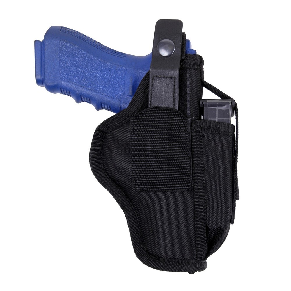 Rothco Black Adjustable Ambidextrous Tactical Belt Pistol Holster w/ Thumb Break