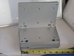 Aluminum plate or bracket, 6 3/4″ x 5″ x 3/8″ thick machined Polished