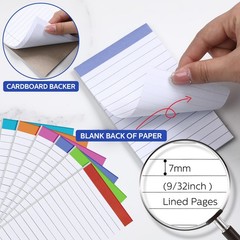 Colarr 24 Pack Legal Pads 3 x 5 Inches Lined Notepads 50 Sheets Wide Ruled Wr…