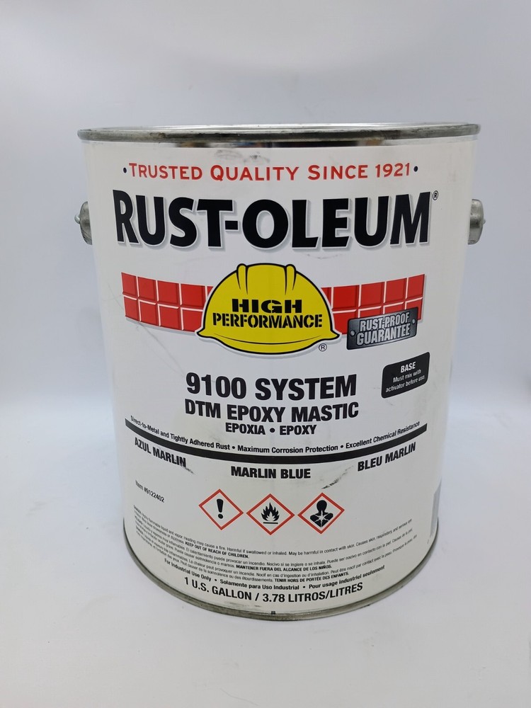 Rust-Oleum 9100 System Dtm Epoxy Mastic, Marlin Blue Gallon Can Base – Lot of 1