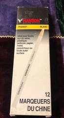 NEW HANSON Phano WHITE China Marker Peel Off Box of 12 Markers NIB Blanc pencils
