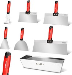 SHALL Drywall Knife Set, 7 Pcs Stainless Steel Drywall Hand Tool Kit