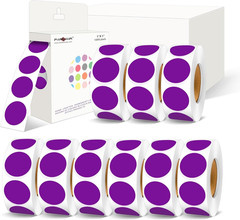 1″ Round Color-Coding Dot Labels, 1000 Stickers on a Roll