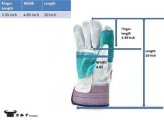 G & F 5215L-5 Premium Suede Double Palm & Index Finger Work Gloves with 2 & 1…