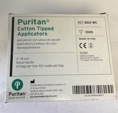 PURITAN 803-WC COTTON TIPPED APPLICATORS ****ONE CASE OF 1000, 100 PER PACK****