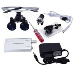 3.5X Dental Loupes 3W Portable LED Head Light Medical Surgical Glasses Loupe