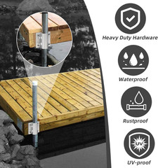 Dock Brackets Hardware Stationary Dock Side Leg Pipe Holder,Heavy Duty Dock Post