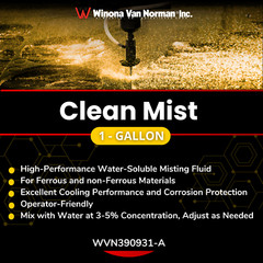 Clean Mist – Concentrated Misting Coolant for Cutting and Machining – 5 Gallons
