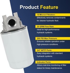 10 Micron Hydraulic Oil Filter Assembly Spin-On Design Return Line Filter with
