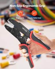 VEVOR Crimping Tool Ratcheting Wire Crimper 24-10 AWG for Electrical Terminals