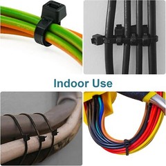 Zip Ties Assorted Sizes 4+6+8+12 Inch, 200 Pack, Black Cable Ties, UV Resistant