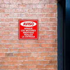 Square Plus Aviso: Apague Los Motores Mientras Realiza La Entrega Sign