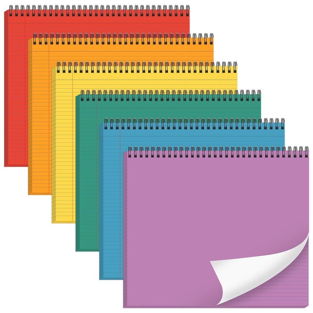 6 Packs 9.5″ x 11″ Landscape Note Pads College Ruled Notebooks Perforated Not…