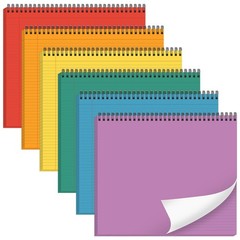 6 Packs 9.5″ x 11″ Landscape Note Pads College Ruled Notebooks Perforated Not…