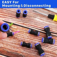 280/50PCS Quick Connect Straight Push Connector Air Line Fittings Straight Push