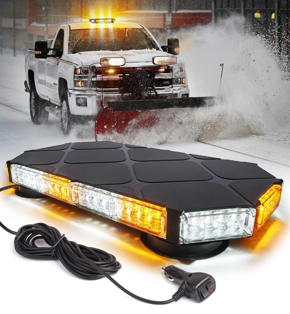 LUMENIX 56 LED Roof Top Strobe Beacon Lights Bar Rooftop Hazard White Amber