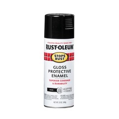 Rust-Oleum 7779830 Stops Rust Spray Paint, 12 oz, Gloss Black