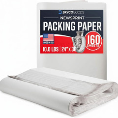 Bryco Goods Newsprint Packing Paper Sheets for Moving – 10Lb – 320 Sheets of New