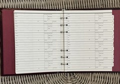 Vintage Red Burgundy leather CR Gibson Address book, made in USA Gold Lettering