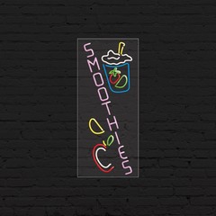 Smoothies Sign for Business Displays | LED Flex Neon | 13″W x 32″H x 1″D