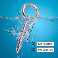 2.5 Inch Heavy Duty Eye Hooks 20 Pack Stainless Steel Eye Screws Screw in Eye H