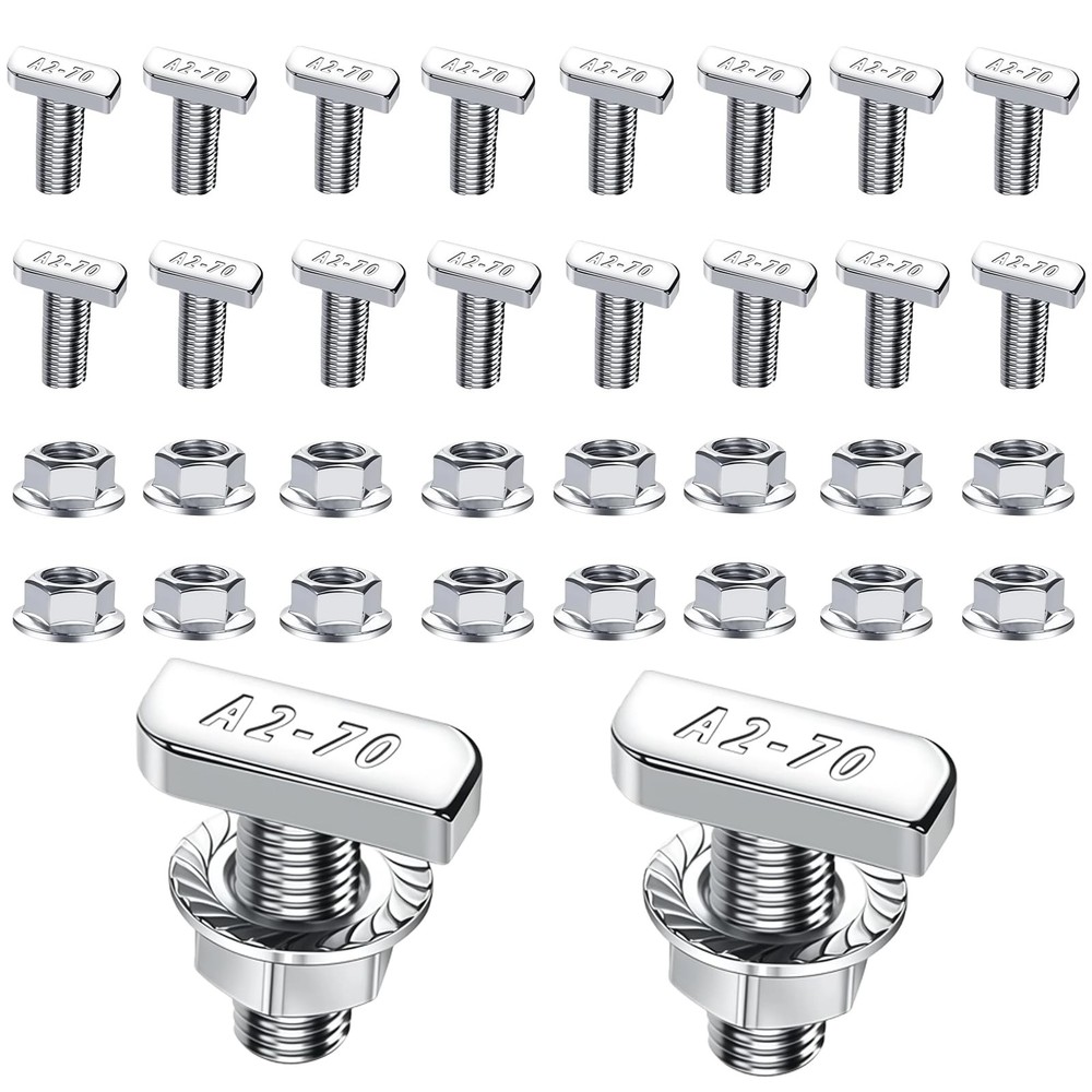20 PCS T Slot Bolts, M8x20mm T-Slot Bolts 304 Stainless Steel A2-70 with Hexa…