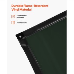 Uimoso 3-Panel Welding Screen with Frame, 6 x 8 FT, Includes 12 Wheels