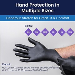 Adenna SHADOW Disposable Nitrile Gloves – 6 Mil, Exam Grade, Black, Powder Free