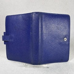 Filofax Leather Notebook 5 Hole Blue Piccadilly M5 Size Cover Used From Japan