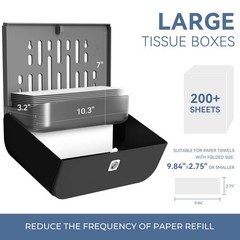 PLUSSEN Commercial Paper Towel Dispenser 10.7″L x 3.7″W x 8″H, Black-pn6012