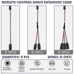 Eccliy 9 Pieces Y Connector 3 Pin Plug Splitters 15 cm / 5.9 inches, Black
