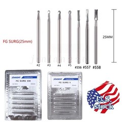 Dental Surgical Burs Round Long 4 556 557 558 330 Carbide Burr High Speed 25mm